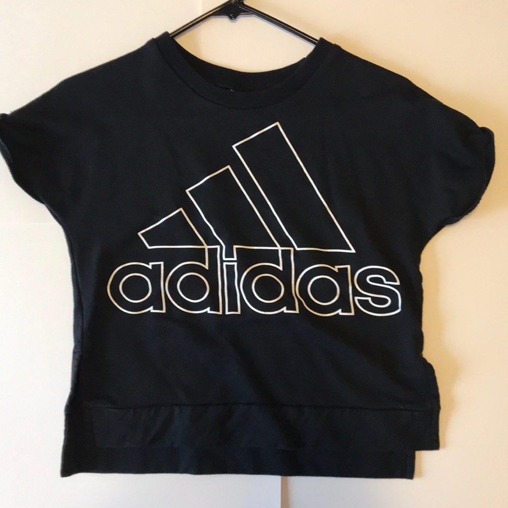 Black Adidas girls cropped shirt